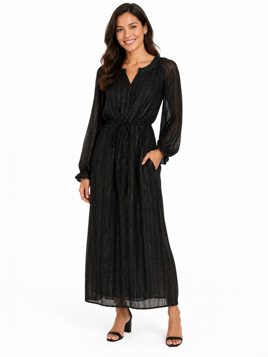 Smash + Tess Dresses & Skirts - Smash + Tess x ISKRA Lawrence Showstopper Midi Dress Black Gold Metallic M/L